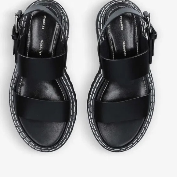 PROENZA SCHOULER Chunky Lug Sole Leather Slingback Sandals - Picture 2 of 5